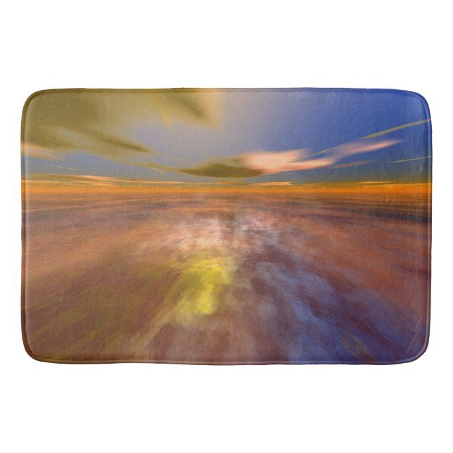 HYPERION WORLD, ALIEN SEASCAPE SKY ,CLOUDS Sci-Fi Bath Mat (Front)