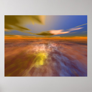 HYPERION WORLD, ALIEN SEASCAPE SKY ,CLOUDS Sci-Fi Poster