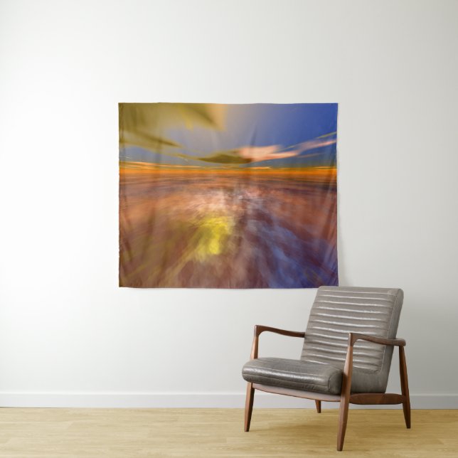 HYPERION WORLD, ALIEN SEASCAPE SKY ,CLOUDS Sci-Fi Tapestry (In Situ (Horizontal))