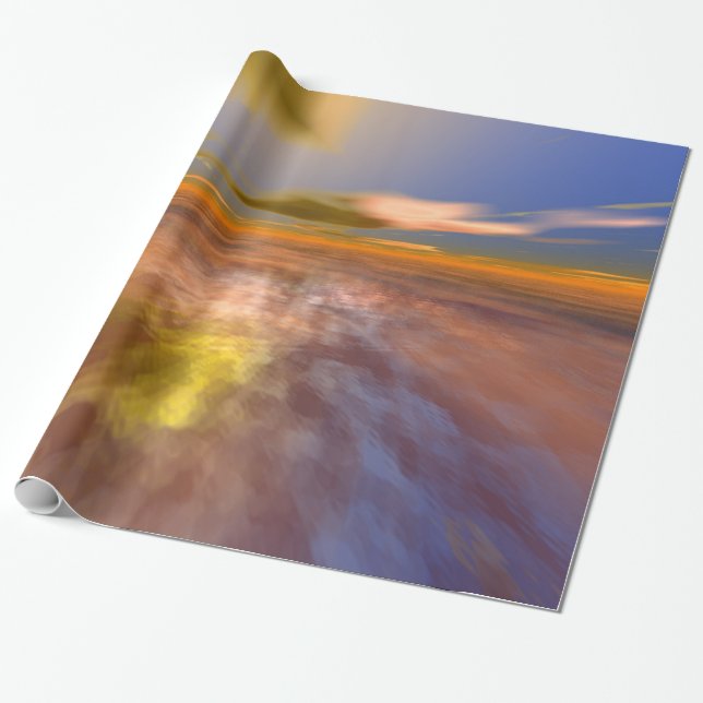HYPERION WORLD, ALIEN SEASCAPE SKY ,CLOUDS Sci-Fi Wrapping Paper (Unrolled)