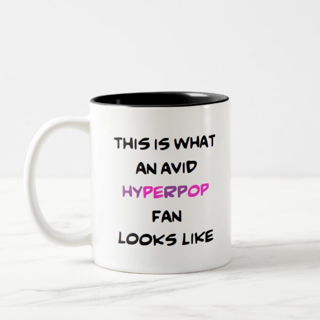 hyperpop fan, avid Two-Tone coffee mug (Left)