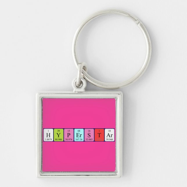 Hyperstar periodic table name keyring (Front)