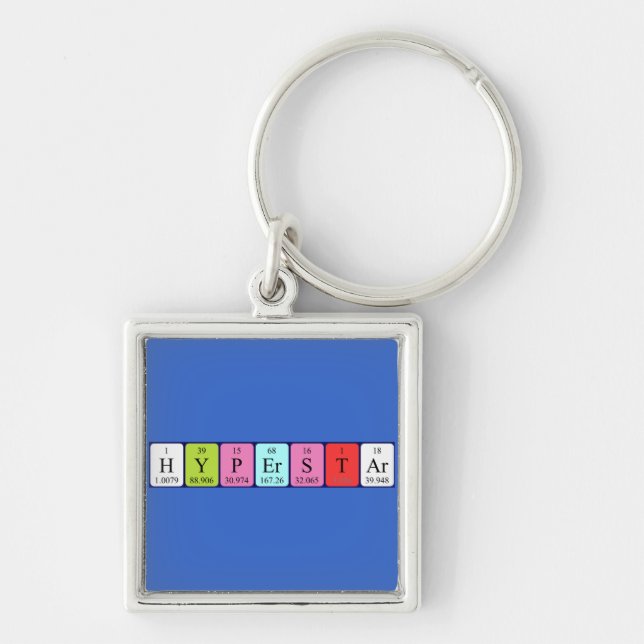 Hyperstar periodic table name keyring (Front)