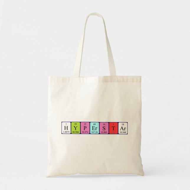 Hyperstar periodic table name tote bag (Front)