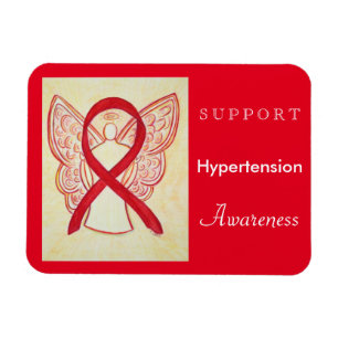 Hypertension Awareness Ribbon Angel Custom Magnet
