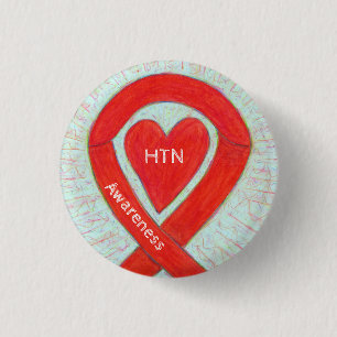 Hypertension (HTN) Awareness Heart Ribbon Pin