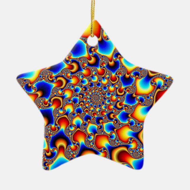 Hypn0sis - Fractal Art Ceramic Tree Decoration (Front)
