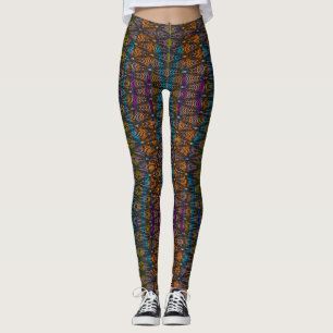 Hypno Bloom Leggings – Multicolor Retro Wave Illus