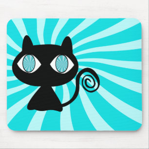 Hypno Cat with Too Much Catnip Mouse Mat
