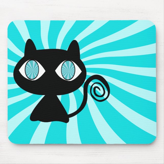 Hypno Cat with Too Much Catnip Mouse Mat (Front)