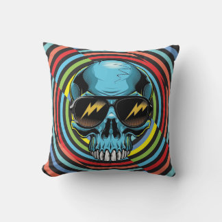 Hypno Colourful Skull With Glasses Cushion