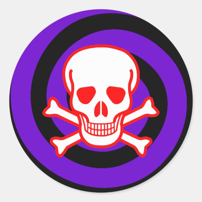 HYPNO SKULL CLASSIC ROUND STICKER (Front)