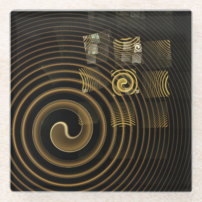 Hypnosis Abstract Art Glass Coaster (Front)