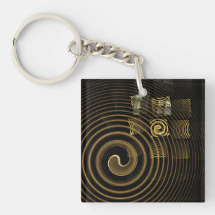 Hypnosis Abstract Art Key Ring