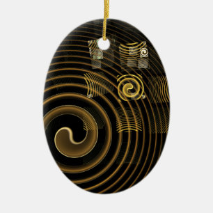 Hypnosis Abstract Art Oval Ornament