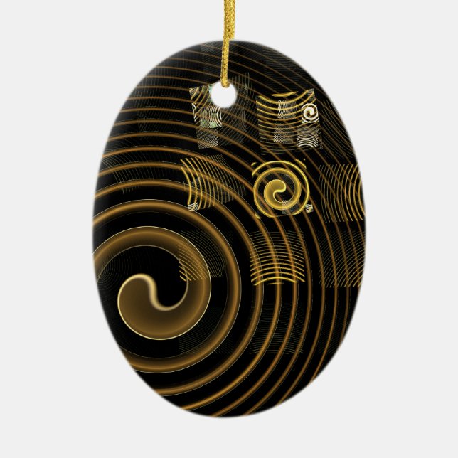 Hypnosis Abstract Art Oval Ornament (Front)