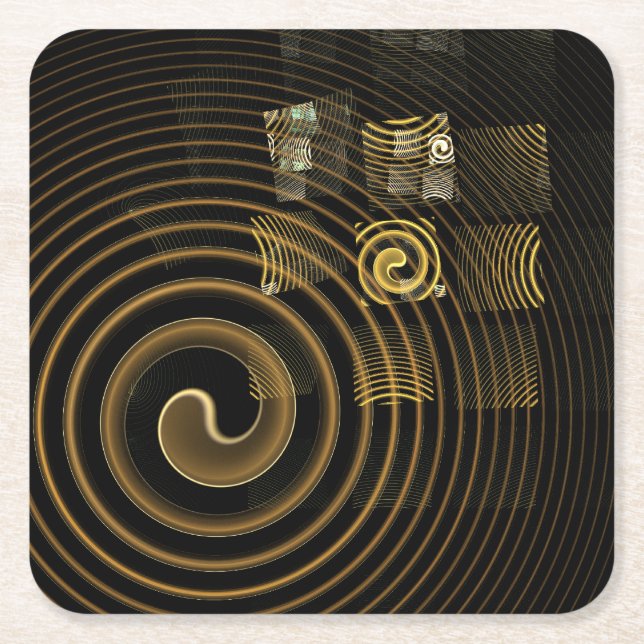 Hypnosis Abstract Art Square Paper Coaster (Front)