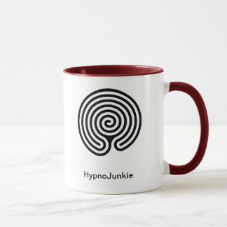 Hypnosis Junkie Red and White Mug Labyrinth