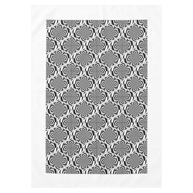 Hypnosis Pattern black white + your ideas Tablecloth (Front)