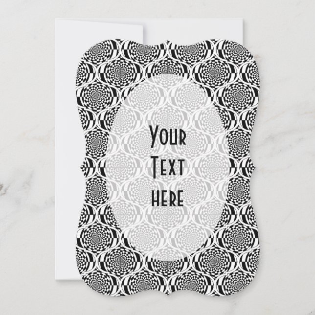 Hypnosis Pattern black white + your text (Front)