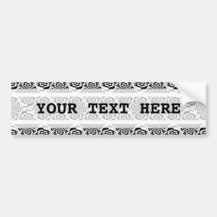Hypnosis Pattern black white + your text Bumper Sticker