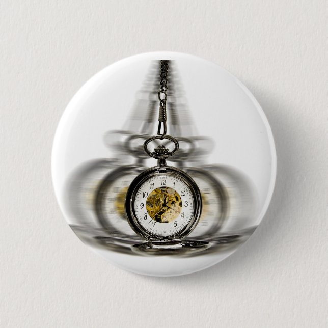 Hypnosis Spinning Clock 6 Cm Round Badge (Front)