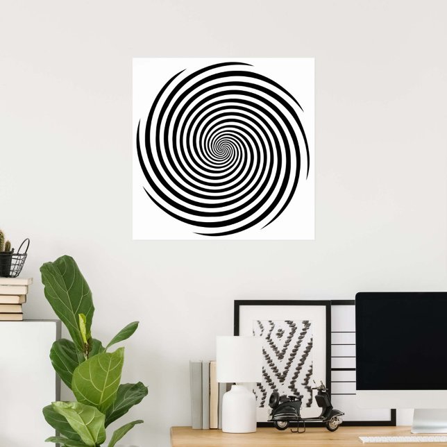 Hypnosis Spiral Poster (Transform your space with our black and white Hypnosis spiral poster.)