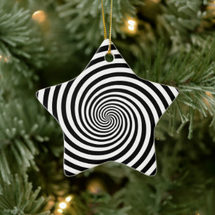 Hypnosis Spiral Star Shape Ceramic Tree Decoration