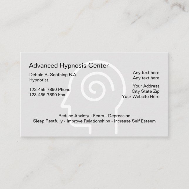 Hypnosis Theme Head Graphic Business Cards (Front)