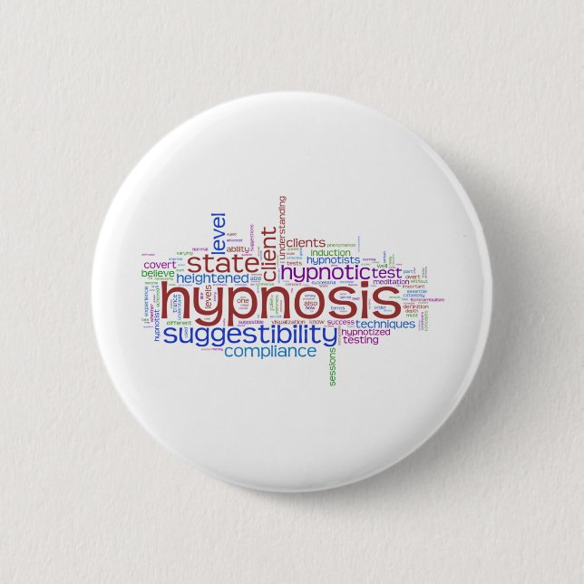 Hypnosis Word Art 6 Cm Round Badge (Front)