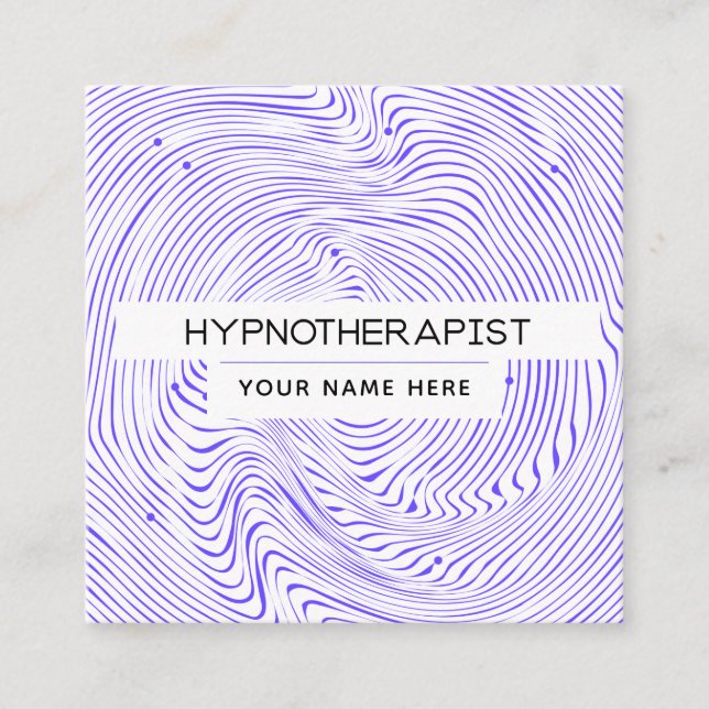 Hypnotherapist Hypnotist Optical Illusion Line Art Square Business Card (Front)