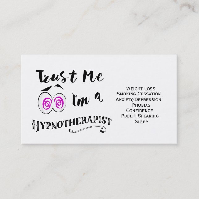 Hypnotherapy business card hypnotherapist holistic (Front)