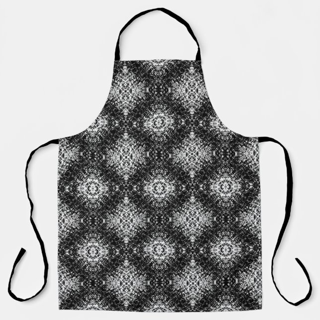 Hypnotic Abstract Black And White Modern Art Apron (Front)