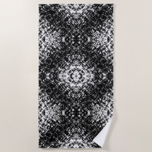 Hypnotic Abstract Black And White Modern Art Beach Towel