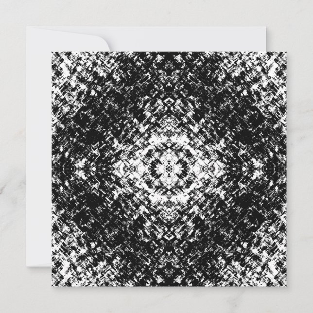 Hypnotic Abstract Black And White Modern Art Card (Front)