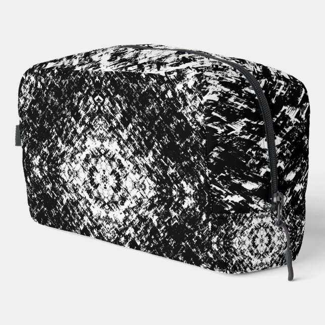 Hypnotic Abstract Black And White Modern Art Dopp Kit (Right Corner)