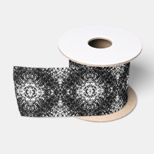 Hypnotic Abstract Black And White Modern Art Satin Ribbon