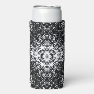 Hypnotic Abstract Black And White Modern Art Seltzer Can Cooler