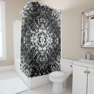 Hypnotic Abstract Black And White Modern Art Shower Curtain