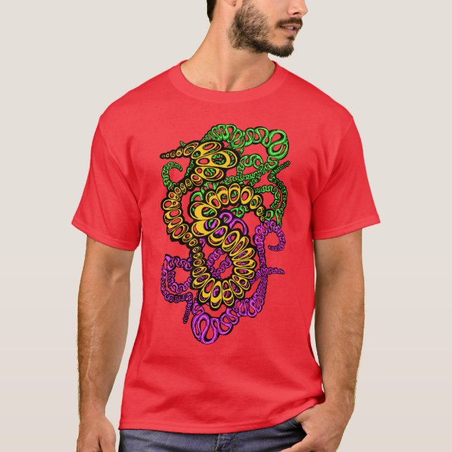 Hypnotic Amorphous Phantasmagoric Modern Groovy  T-Shirt (Front)