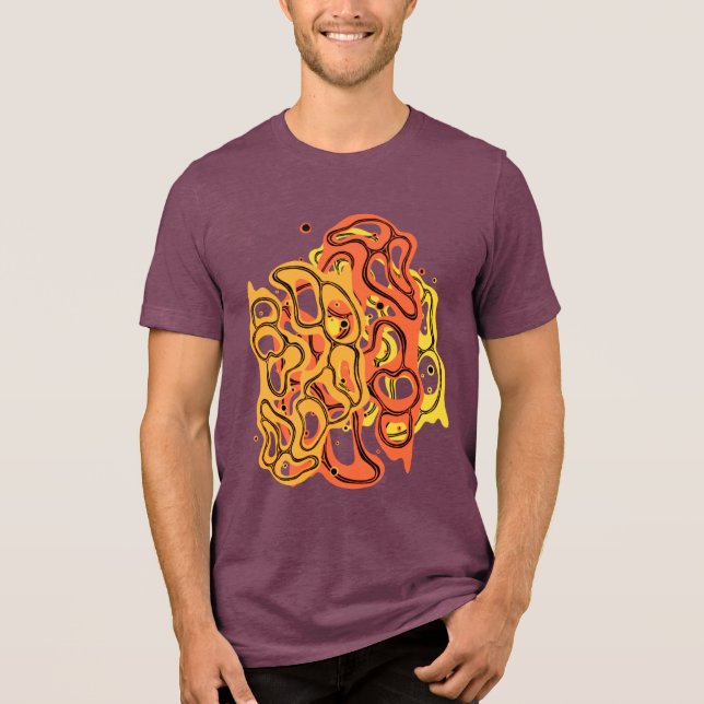 Hypnotic Amorphous Phantasmagoric Modern Groovy  Tri-Blend Shirt (Front)