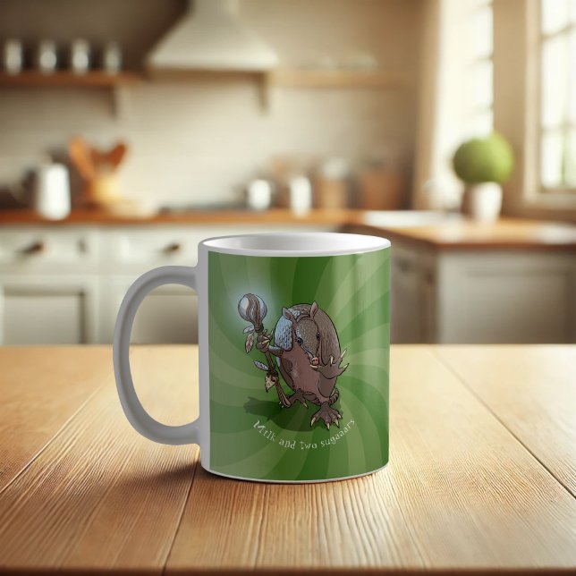 Hypnotic Armadillo Milk & Two Sugars Cartoon Coffee Mug (Creator Uploaded)