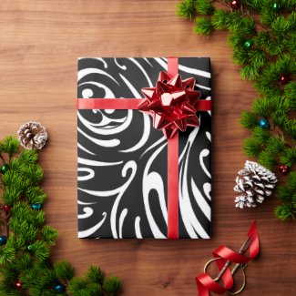 Hypnotic B&W Swirling Psyche Wrapping Paper