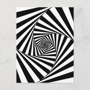 Hypnotic Black and White Pattern Postcard