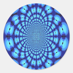 Hypnotic Blue Illusion Classic Round Sticker