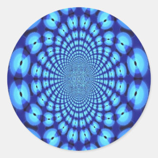 Hypnotic Blue Illusion Classic Round Sticker