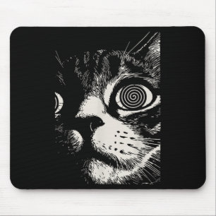 Hypnotic Cat Sral Eyes Trippy Psychedelic Cat  Mouse Mat