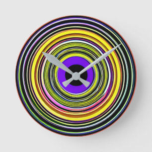 Hypnotic Circles Round Clock