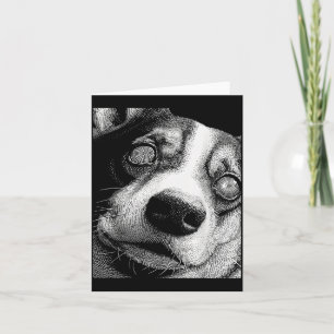 Hypnotic Corgi Weird Eyes Horror Weirdcore Card
