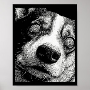 Hypnotic Corgi Weird Eyes Horror Weirdcore Poster